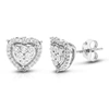 Vir Jewels 1/5 Cttw 64 Stones Round Lab Grown Diamond Studs Earrings .925 Sterling Silver Prong Set Heart Shape In Silver