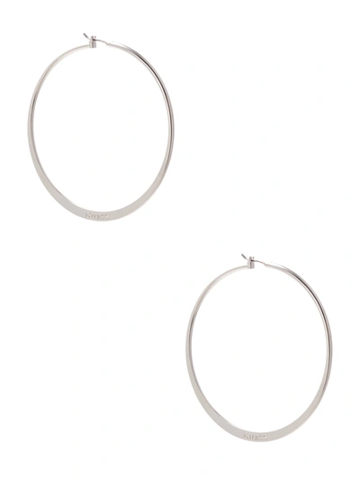 Guess Factory Silver-tone Large Logo Hoop Earrings
