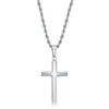 Blackjack Mens Stainless Steel Cross Necklace In Silver
