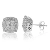 Vir Jewels 1/2 Cttw Round Lab Grown Diamond Square Stud Earrings .925 Sterling Silver Prong Set In Silver