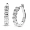 Vir Jewels 1/2 Cttw Round Lab Grown Diamond Hoop Earrings .925 Sterling Silver Channel/prong Set In Silver