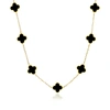 THE LOVERY SMALL ONYX CLOVER NECKLACE