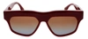 Victoria Beckham Vb603s 604 Rectangle Sunglasses In Red