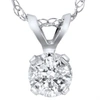 Pompeii3 1 1/2ct Round Brilliant Cut Solitaire Diamond Pendant 14k White Gold & 18" Chain In Silver