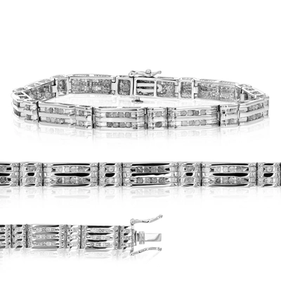 Vir Jewels 1.50 Cttw Men's Diamond Bracelet .925 Sterling Silver With Rhodium 7 Inch 13 Grams