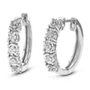 Vir Jewels 1/10 Cttw Round Lab Grown Diamond Hoop Earrings .925 Sterling Silver Prong Set In Silver