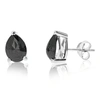Vir Jewels 3 Cttw Pear Shape Black Diamond Stud Earrings .925 Sterling Silver Prong Set