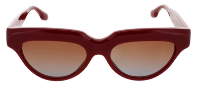Victoria Beckham Vb602s 604 Rectangle Sunglasses In Red