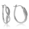 Vir Jewels 1/10 Cttw Round Cut Lab Grown Diamond Hoop Earrings In .925 Sterling Silver Prong Set 3/4 Inch In Silver