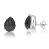 Vir Jewels 7 Cttw Pear Shape Black Diamond Stud Earrings .925 Sterling Silver Prong Set