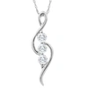 Pompeii3 1/3ct Tw Round-cut Three Stone Diamond Pendant 10k White Gold Women's Necklace In Silver