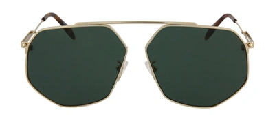 Alexander Mcqueen Am0229sa 004 Aviator Sunglasses In Green