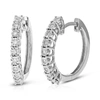 Vir Jewels 1/8 Cttw 18 Stones Round Lab Grown Diamond Hoop Earrings .925 Sterling Silver Prong Set 3/4 Inch In Silver