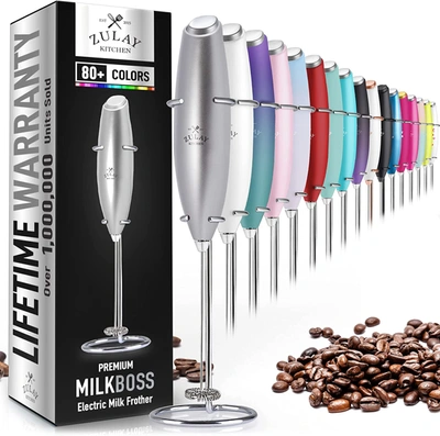 Zulay Kitchen Original Handheld Milk Frother In Silver
