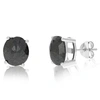 Vir Jewels 6 Cttw Oval Shape Black Diamond Stud Earrings .925 Sterling Silver Prong Set