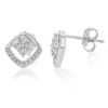 VIR JEWELS 1/8 CTTW ROUND CUT LAB GROWN DIAMOND DANGLE EARRING IN .925 STERLING SILVER PRONG SET 1/3 INCH