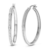 Vir Jewels 3/8 Cttw 54 Stones Round Lab Grown Diamond Hoop Earrings .925 Sterling Silver Prong Set 3/4 Inch In Silver
