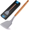 Zulay Kitchen Flexible & Heat Resistant Silicone Spatula With Acacia Wood Handle In Grey