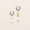 JOEY BABY SAKE GOLD & SILVER PLATED PEARL EARRINGS