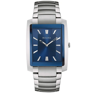 Bulova Men's Classic Blue Dial Watch In Silver