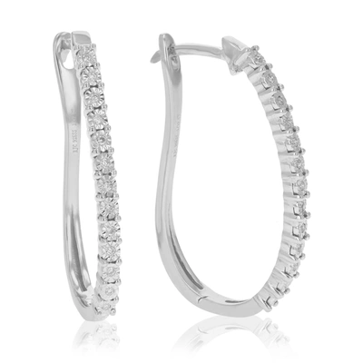 Vir Jewels 1/12 Cttw Round Lab Grown Diamond Hoop Earrings .925 Sterling Silver Prong Set 1 Inch