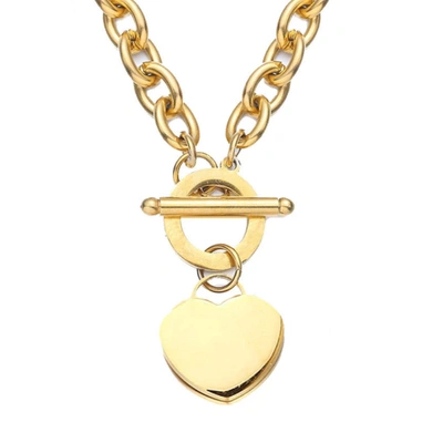 Liv Oliver 18k Gold Heart Charm Necklace