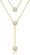Liv Oliver 18k Gold Plated Cz Double Layer Necklace