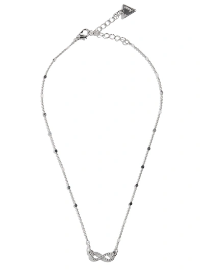 Guess Factory Infinity Bobble Chain Necklace In Silver