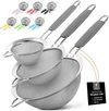 Zulay Kitchen Premium Stainless Steel Fine Mesh Strainer Set In Grey