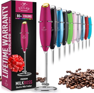 Zulay Kitchen Original Handheld Milk Frother In Pink