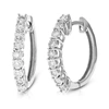 Vir Jewels 1/5 Cttw Round Cut Lab Grown Diamond Hoop Earrings .925 Sterling Silver Prong Set In Silver