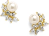 Liv Oliver 18k Multi Shape Cz & Pearl Fancy Earrings In Silver