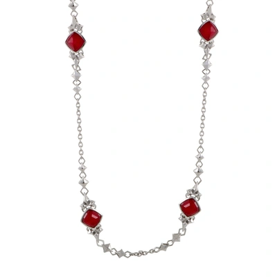 Stephen Webster Superstud Womens Silver Coral And Quartz Necklace In Multi-color