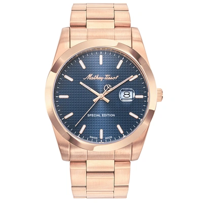 Mathey-tissot Men's Classic Blue Dial Watch In Gold