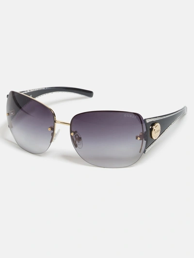 Guess Factory Rimless Square Sunglasses In Purple
