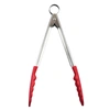 Cuisipro 9.5 Inch Silicone Locking Tongs, Red In Red