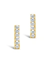 Sterling Forever 14k Gold Plated Sterling Silver Cz Bar Stud Earrings In Silver