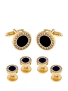 Stephen Oliver 18k Gold Black Tie Formal Cufflink Set