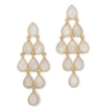 Liv Oliver 18k Plated 18.75 Ct. Tw. Moonstone Chandelier Earrings In Silver