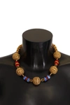 DOLCE & GABBANA Dolce & Gabbana Brass SFERE Crystal Pendant Statement Women's Necklace