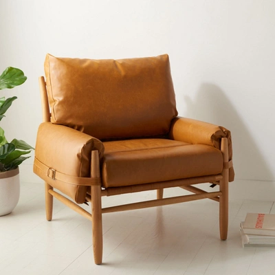 Safavieh Oslo Mid Century Arm Chair In Brown