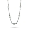 SCOTT KAY STERLING SILVER AND PEARL CHAIN NECKLACE