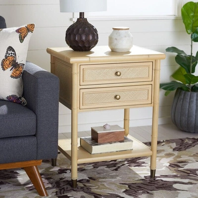 Safavieh Ahab 2 Drawer 1 Shelf Accent Table In Yellow