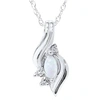 Pompeii3 1/4ct Marquise Opal Fancy Diamond Solitaire Accent Pendant 14k White Gold In Blue
