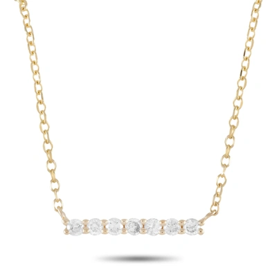 Non Branded Lb Exclusive 14k Yellow Gold 0.10 Ct Diamond Pendant Necklace In Silver