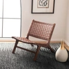 Safavieh Soleil Leather Woven Accent Chair In Brown