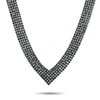 SWAROVSKI FIT RHODIUM-PLATED STAINLESS STEEL BLACK CRYSTAL COLLAR NECKLACE