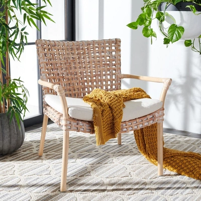 Safavieh Collette Rattan Accent Chair With Cushion In White