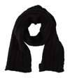 Dolce & Gabbana Black Virgin Wool Knitted Unisex Warmer Shawl Scarf In Black