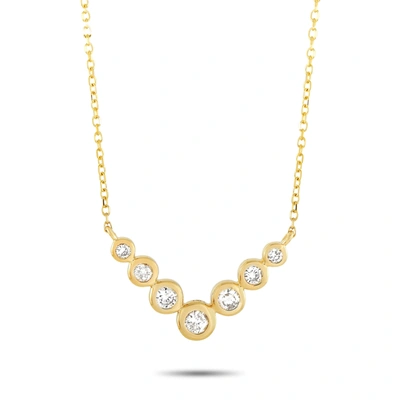 Non Branded Lb Exclusive 14k Yellow Gold 0.25 Ct Diamond Pendant Necklace In White
